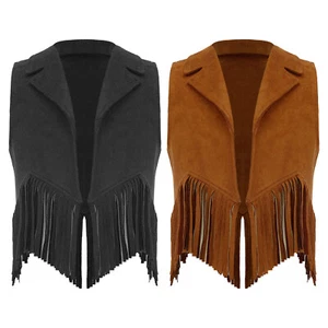 Gilet ragazza western cowboy vestito fondo a punta martedì grasso sfilata gioco di ruolo - Foto 1 di 30