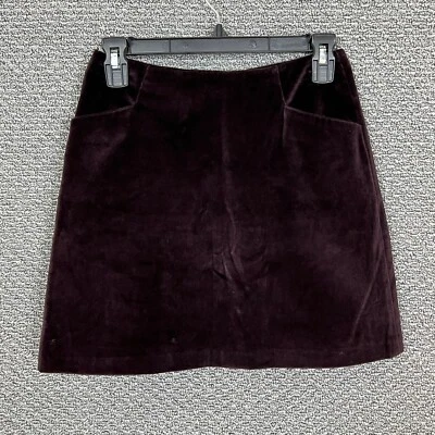 Minifalda Banana Republic para mujer talla 2 púrpura forrada de terciopelo bolsillos delanteros Foto 1 de 4