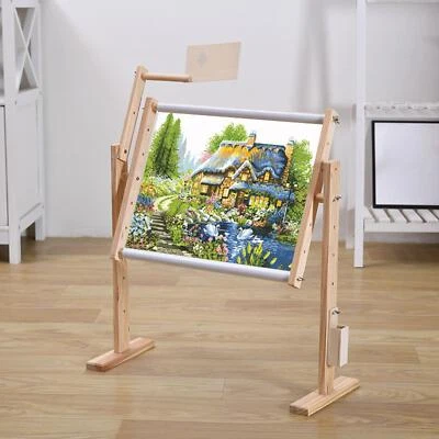 Adjustable Wood Embroidery Frame Stand Cross Stitch Rack Holder Embroidery Lap - Image 1 of 4