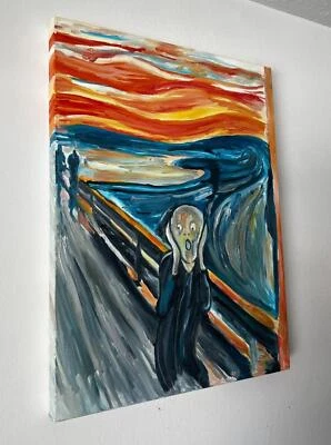 The Scream Edvard Munch, Repro de pintura al óleo pintada a mano de calidad, 20x24 pulgadas Foto 1 de 4
