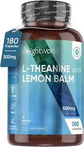 L Theanine with Lemon Balm 500mg - 180 Vegan Capsules - Natural Nootropics L-The - Picture 1 of 9