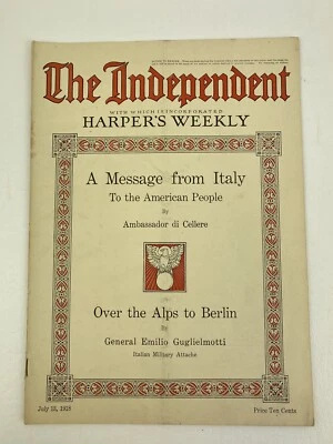 The independent harpers weekly July 13, 1918 world war 1 soldiers Army Navy - Image 1 of 4