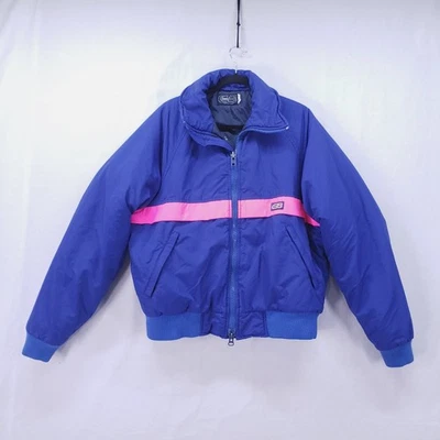 Vintage CB Sports Bomber Jacket Blue Men's Winter Ski Neon RetroFull Zip - Image 1 of 4