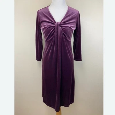 Vestido Babydoll Terciopelo LANDS' END Elástico Terciopelo Midi Púrpura Navidad Trabajo XLP Foto 1 de 4