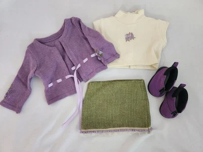 AMERICAN GIRL - GO ANYWHERE OUTFIT - SKIRT, TOP, SWEATER, BOOTS - EUC - Image 1 of 4