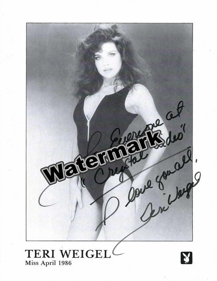 Foto promocional firmada por Teri Weigel Playboy Playmate Miss abril 1986 REIMPRESIÓN RP Foto 1 de 1