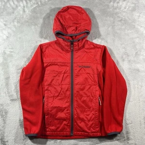 Columbia Sportswear Boys S (8-10) Red Hooded Windbreaker Jacket Lightweight Zip - Picture 1 of 12