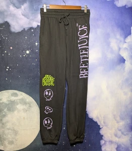 Neu ohne Etikett Beetlejuice Jogginghose Damen XS Halloween Lydia Totenköpfe Goth Emo - Bild 1 von 6