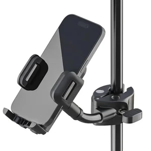 K&M 19761 Smartphone Holder for Musicians 360° Rotating Clamp-On Flexible Arm  - Picture 1 of 3
