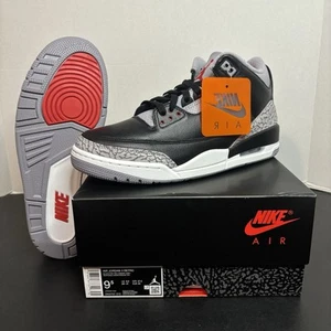 NEW 2024 Air Jordan 3 Black Cement Size 9.5 Bred Fire Red Grey Nike - Picture 1 of 8