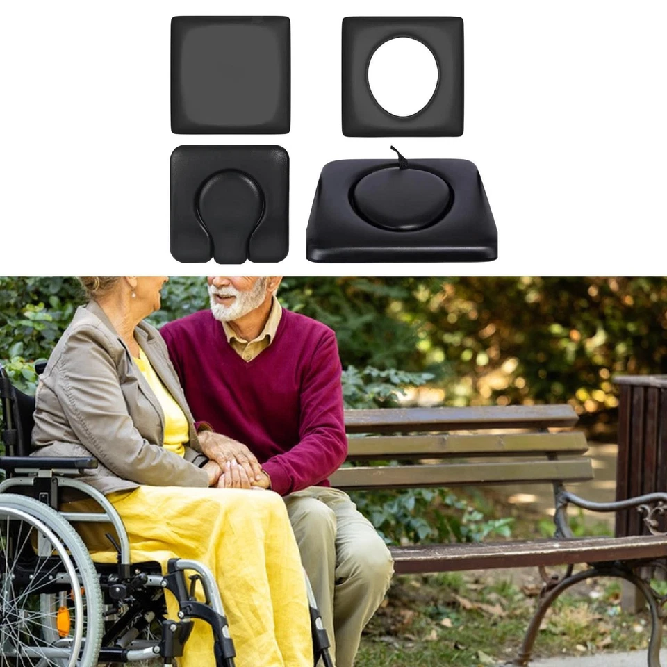 PU Commode Seat Cushion Toilet Seat Cushion for Bedside Commode Chairs Black - Image 1 of 1