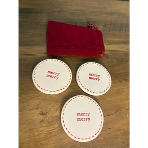 Lote de 3 posavasos de cerámica Pier 1 Navidad - Imagen 1 de 6