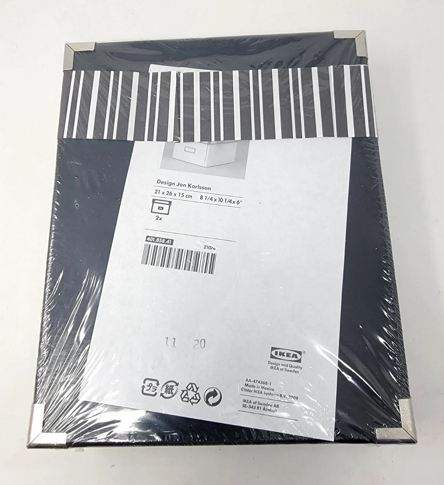 IKEA KASSETT Storage Boxes 2-Pack Black 10 1/4 X 8 1/4 X 6” SEALED - Image 1 of 4