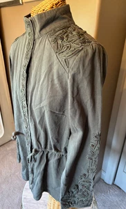 Women's Hunter Green Jacket with Embroidery and Beading. Size Medium. Gorgeous! - Bild 1 von 8