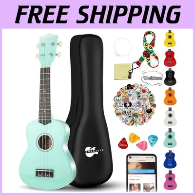 Juego de ukelele soprano verde brillante - lecciones en línea incluidas Foto 1 de 4