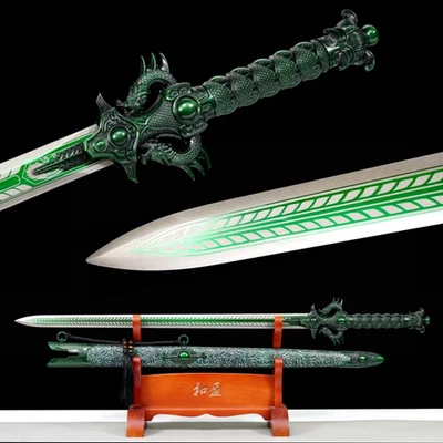 Hand Forged Chinese Tai Chi Sword Wushu Dragon Jian Sharp Manganese Steel Blade - Image 1 of 4