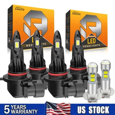 For Volvo 850 1995-1997 CSP LED Headlight Bulbs + Fog Lights Combo 6x 6500K - Image 1 of 4