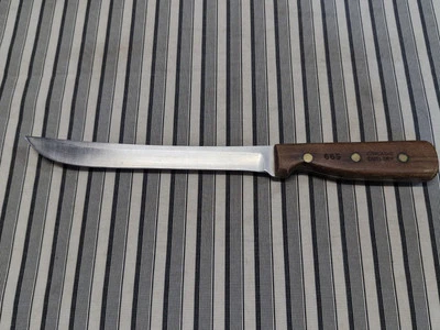 Cuchillo de carnicero vintage Chicago Cutlery largo 66S mango de madera 8 pulgadas Foto 1 de 4