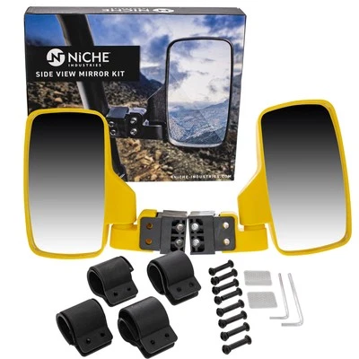 NICHE UTV Side View Mirror Set for Can-Am Maverick X3 Defender Commander Yellow - Image 1 of 4