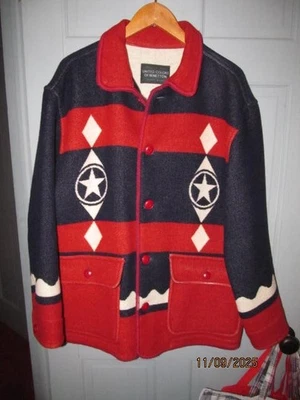 Men's United Colors of Benetton Pendleton Style Wool Aztec Coat Size 46 - Image 1 of 4