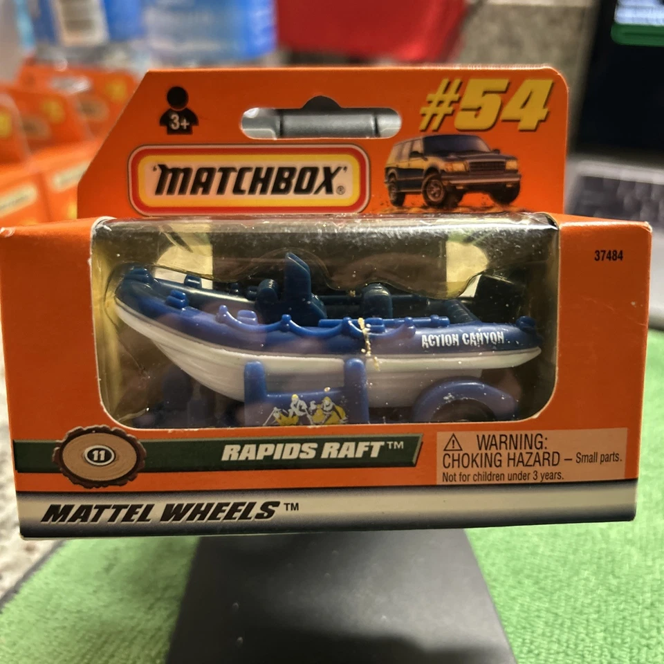1998 Matchbox Rapids Raft Boat #54 Action Canyon barco de resgate/reboque 1:70 #11 - Imagem 1 de 2