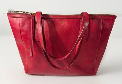 Bolso de Mano FOSSIL Mujer Sydney Shopper Cuero Magenta Mediano Cremallera Superior Sin Llave Foto 1 de 4