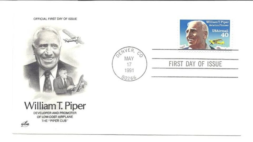C129 William T. Piper, ArtCraft FDC - Image 1 of 1