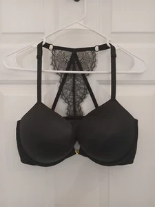 Victoria's Secret Push-up-BH schwarz 32D sehr sexy Bombe Hinzufügen 2 Körbchen vorne Cl - Bild 1 von 15