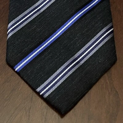 Geoffrey Beene Black Blue 48% Silk 39% Polyester 13% Viscose Made In China - Imagem 1 de 4