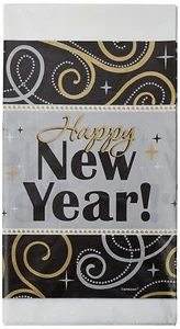 Sparkling New Year Eve Black Gold Silver Holiday Party Decoration Tablecover - Picture 1 of 1