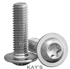 M6 TORX FLANSCH KNOPFKOPFSCHRAUBEN SECHSKOLBEN SECHSKANTSCHRAUBEN A2 EDELSTAHL - Bild 1 von 10