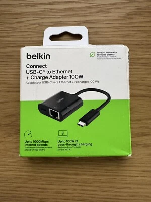 Belkin Connect USB-C to Ethernet + Charge Adapter 100W - Image 1 of 2