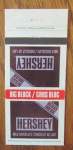 HERSHEY MILK CHOCOLATE MATCHBOOK COVER: SMITH FALLS, ONTARIO EMPTY MATCHCOVER -D - Picture 1 of 1