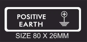 Positive Earth Classic Car 4 X 4 BIKE VAN TRUCK SCOOTER DECAL STICKER 80 X 26MM - Picture 1 of 1