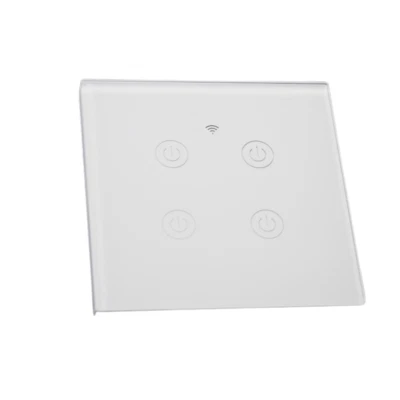 Smart Touch Switch Wi-fi Google asistant Amazon Alexa Tuya 4 gang Light Switch - Image 1 of 3