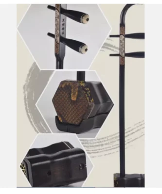 Chinese 2-stringed Fiddle Erhu Ebony wood Timber Body Neck + hard Case,Strings - Image 1 of 4