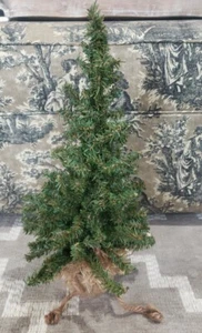 Artificial Faux Pine Twiggy Christmas Tree Burlap Base 17" Tall  - Picture 1 of 9