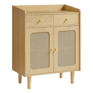 Sideboard, Küchenschrank mit Türen in Rattan-Optik, eichebeige  BBKDE343Y01 - Bild 1 von 9