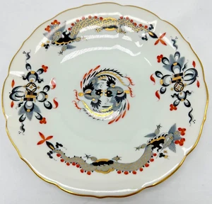 MEISSEN Rich Court Drago Nero con Accenti di Punti Rossi e Bordo Oro - Piattino/Piastra 6" - Foto 1 di 6