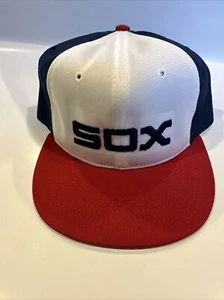 Vintage New Era Chicago White Sox Cap Hat 7 1/2 Leather Band USA K Rare - Picture 1 of 12