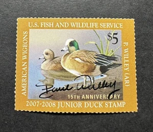 WTDstamps - #JDS15 2007 - US Junior Duck Stamp - Mint OG NH **ARTIST SIGNED** - Picture 1 of 2