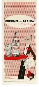 1945 Coronet VSQ Fine Brandy WWII Buy War Bonds Vintage Print Ad 1 - Picture 1 of 1