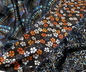 V&A - Eastern Collection - 100% Pure Mulberry Silk fabric Crepe de Chine - Picture 1 of 10