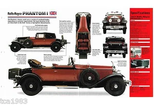 Rolls-Royce PHANTOM 1 (I) SPEC SHEET / Brochure: 1927,1928,1929,........ - Picture 1 of 3