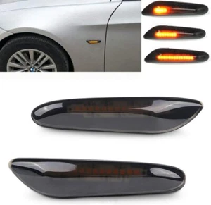 2X Dynamic Smoked LED Side Marker Turn Signal Light For BMW E90 E83 E92 E82 E46 - Picture 1 of 12