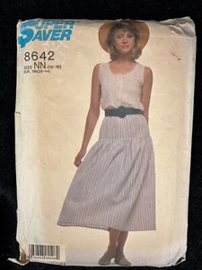8642 Size NN (10-16) Simplicity Super Saver CAMISOLE TOP PULL-ON Full SKIRT Rare - Picture 1 of 2