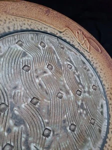 Cunningham studio pottery stoneware charger artist signed, 18 inches - Picture 1 of 13