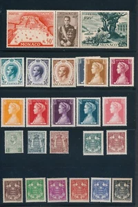 MONACO 100+ DIFF MOSTLY MINT INC #360-2 STRIP MNH, #405 &6 MH, #428 MH; CV $140+ - Picture 1 of 6