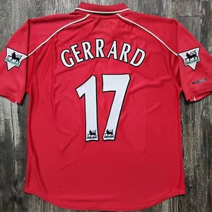2001 Reebok Liverpool Home Soccer Jersey Steven Gerrard Men L England UEFA - Picture 1 of 11