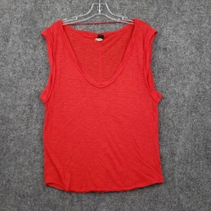 We The Free Tank Womens Red PS Petite Scoop Neck Sleeveless Cotton Blend Casual - Picture 1 of 10
